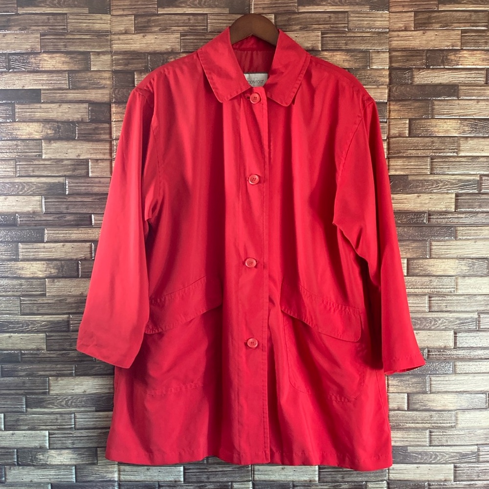 Womens Vintage London Fog Red Medium Oversized Jacket EUC